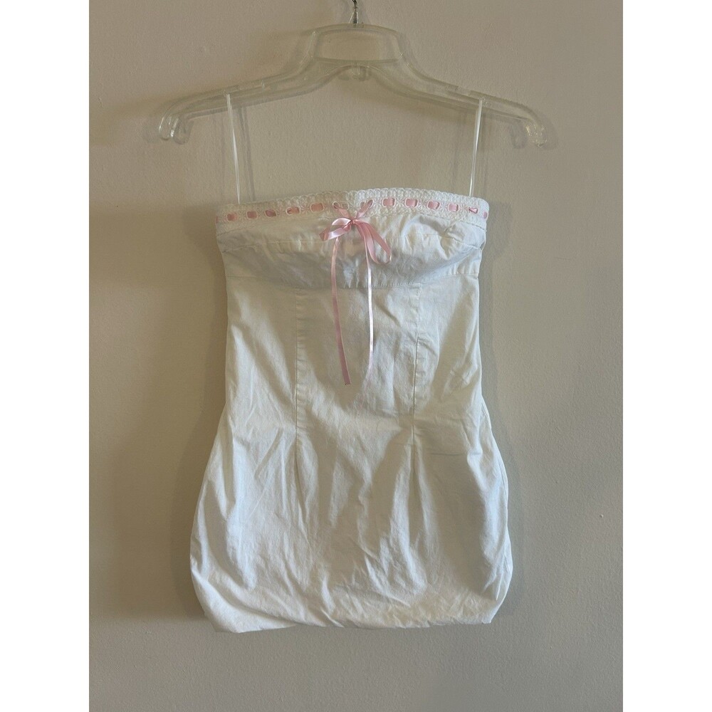 Edikted White Strapless Corset Bustier mini dress Size small